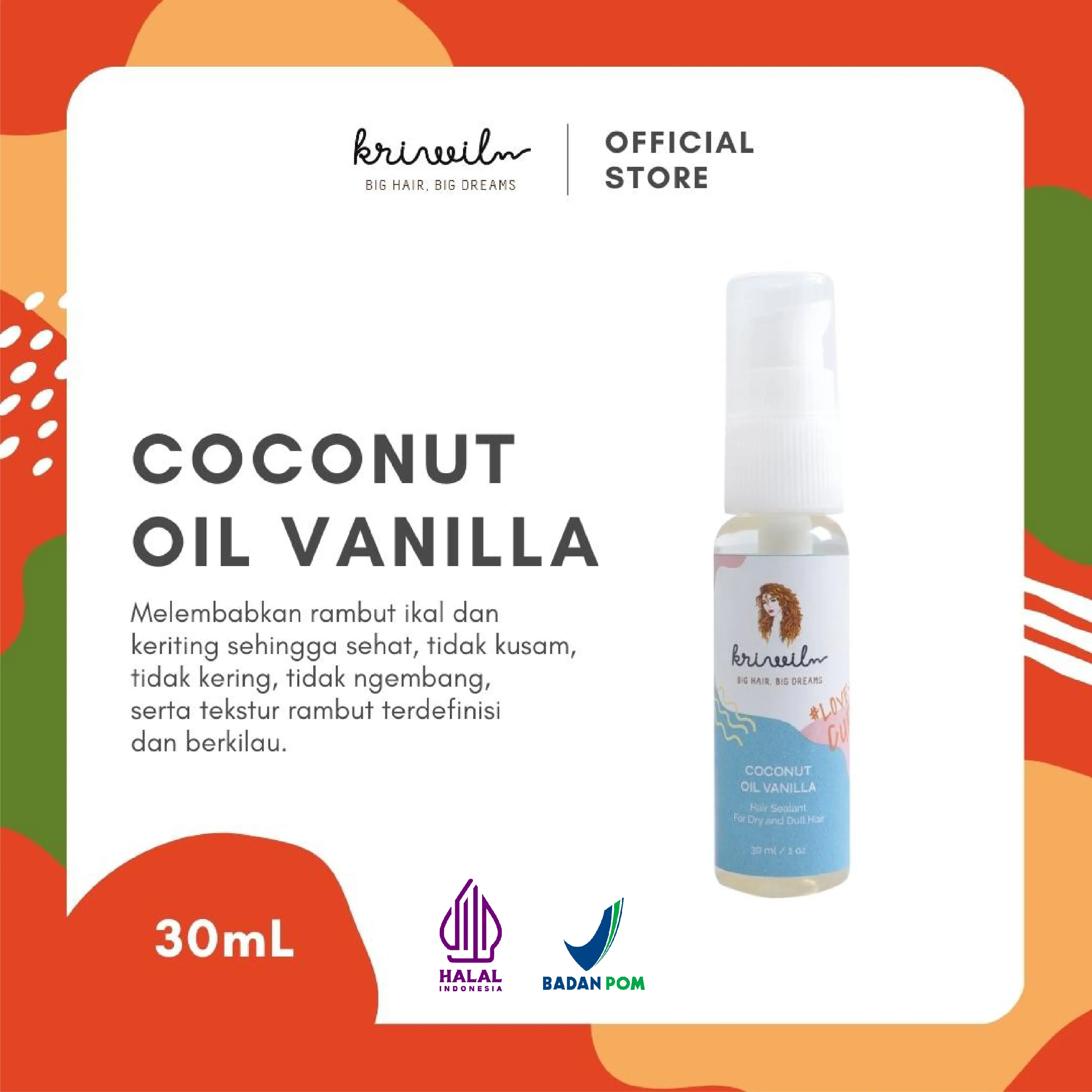 Kriwil Coconut Oil - Hair Sealant 30ml Kering Haircare