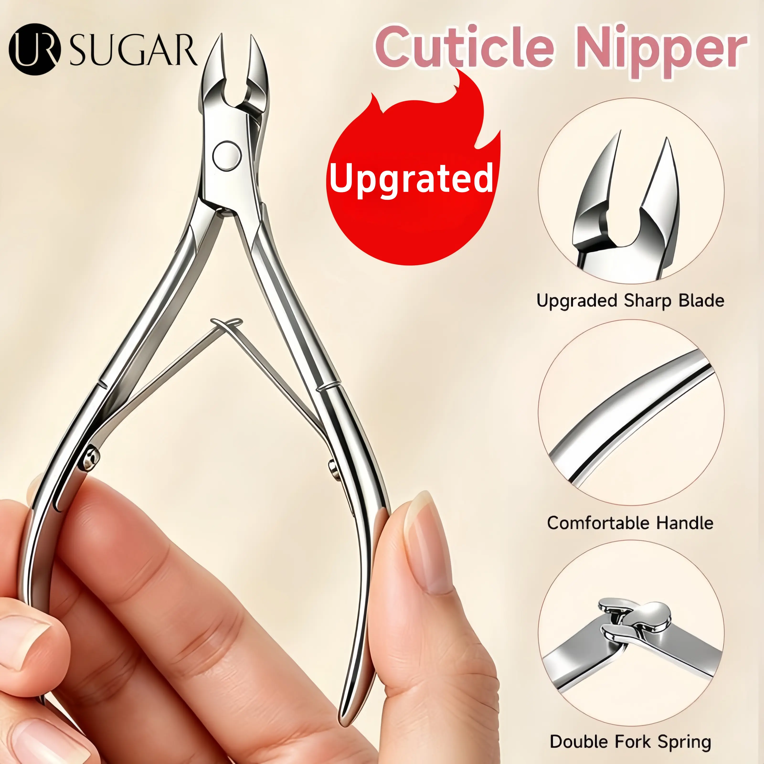 UR SUGAR Versi Premium Gunting Kutikula Profesional Baja Tahan Karat Awet Tahan Lama Alat Manicure Pedicure 1pc Perawatan Kuku 63581 Nail Steel
