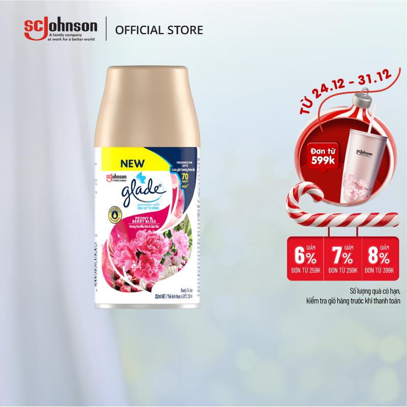 GLADE Lõi Xịt thơm phòng tự động Hương Mẫu Đơn & Quả Dâu 252ML