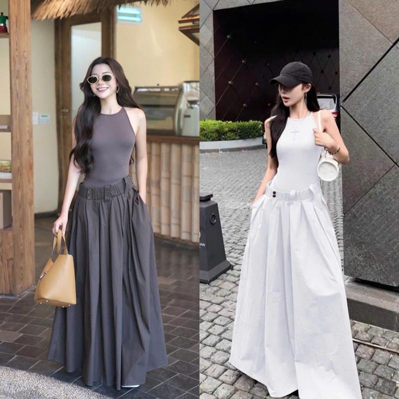 [HÀNG CÓ SẴN] K95 Váy liền phối thô xoè dài - Thư Váy Shop Thiết Kế