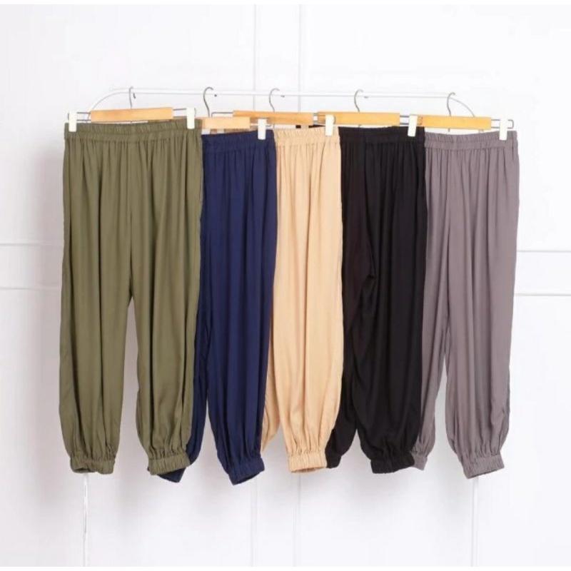 Celamis Aladin Inner Pants Celana Aladin Size Standar & jumbo Hitam Cantik Melar Nyaman Panjang Rayon Santai Tidur Baggy Dalaman Stretch Kerja Motif Kantor 5