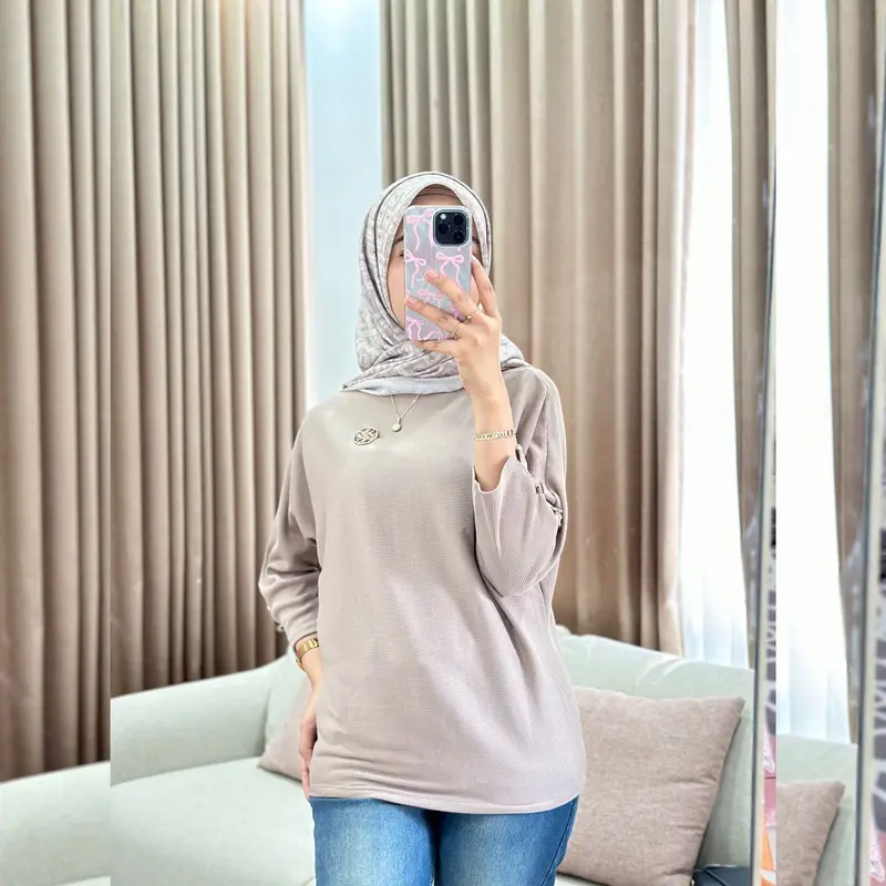 Kanaya Top Blouse Knit Batwing Paket Hemat Atasan Wanita By Razka 0