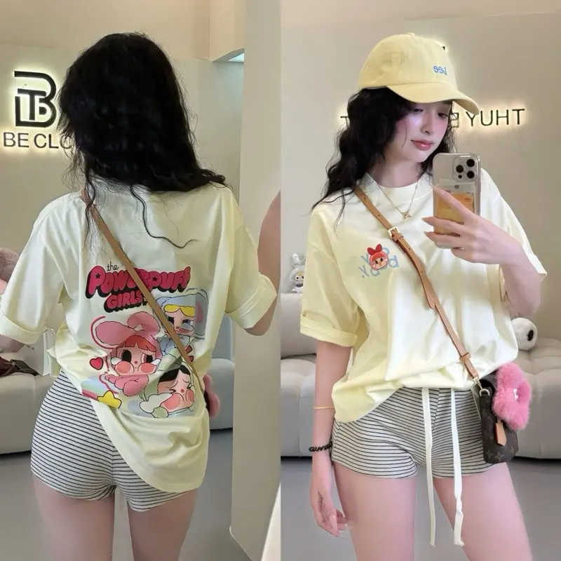 [NEW COLECTION 2025 THIENAN CLOSET] Áo Phông Màu Be In Hình Gấu POWER Chất Cotton 2 chiều