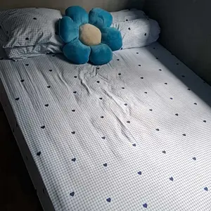 Sprei Set Pita Hati (TANPA BED COVER) | Katun Microsilk Star Collection | 90x200 100x200 120x200 140x200 160x200 180x200 200x200 | FREE karet anti geser | King size Queen Size Single Size