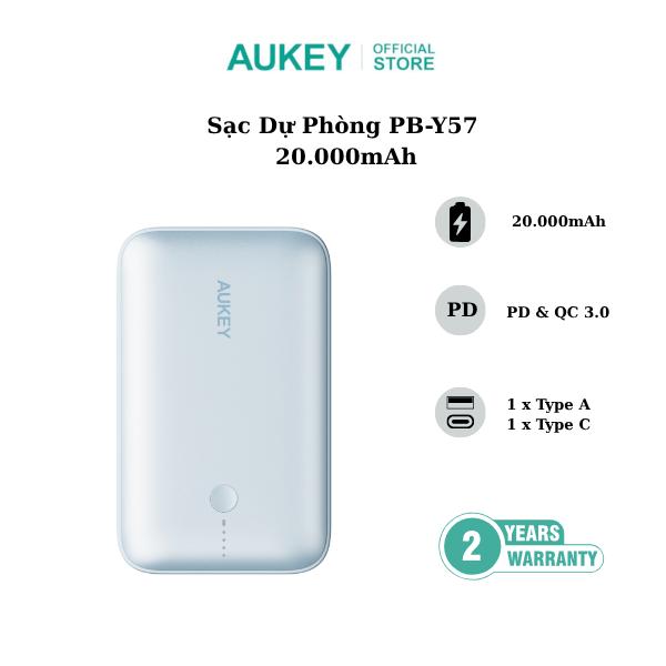  Pin Dự Phòng Sạc Nhanh Aukey PB-Y57 Spark Mini 20.000mAh - Hàng Chính Hãng 