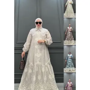 Gamis Salur Premium Terlaris dan Modren dengan Desain Elegan dan Motif Bunga yang Menawan