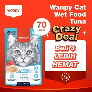 Wanpy Cat Food Makanan Kucing Basah Pouch Stew Adult Tuna 70gr