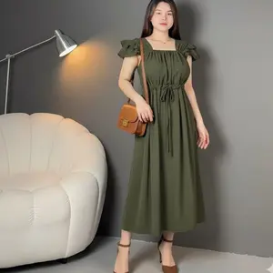 Daster Elsa by Abidahgalleryakun2 bahan cringkle premium /Daster Baju Dinas Tidur Malam Crinkle Dress Midi Wanita