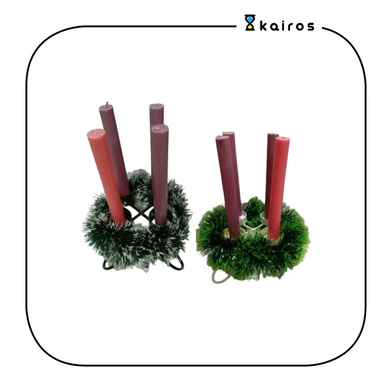 Korona Advent / Lingkaran Advent Natal dengan / termasuk lilin ukuran 3x20 cm 0