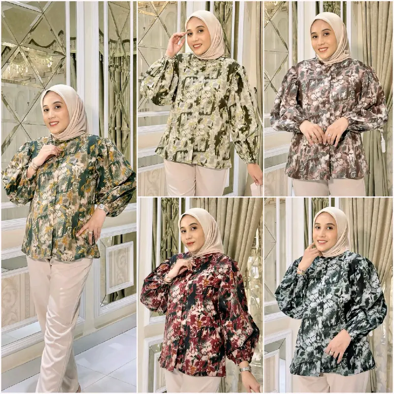 Atasan Blouse Tangan Balon premium 0
