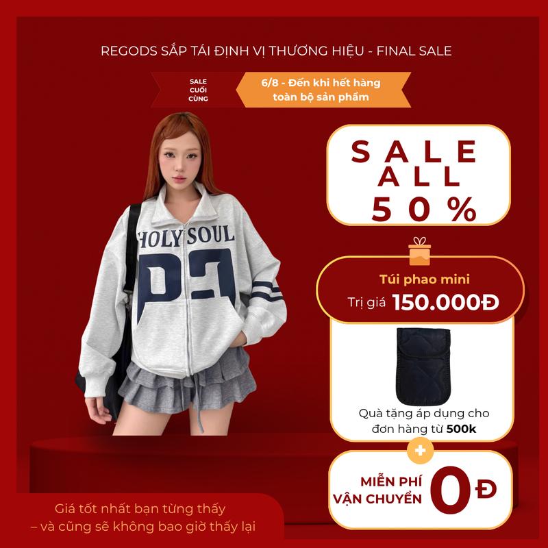[ FINAL SALE ALL 50% ] Áo khoác Cropped Holy Soul vải PCG form rộng nữ Regods - JACKET CROPPED HOLY SOUL