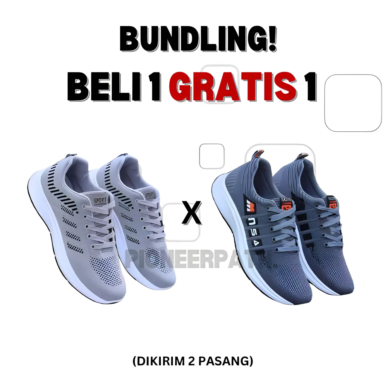 BUY 1 GET 1 PROMO!! Sepatu Sneakers Pria New Model Basic Casual