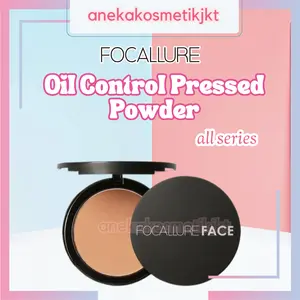 FOCALLURE Oil-control Pressed Powder With Sponge Matte | Bedak Padat Natural Matte Setting Powder Face Makeup 3 Colour