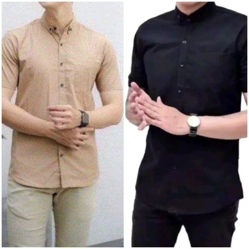 Paket 2 Kemeja Cuma 50 Ribu Warna Bebas Pilih Casual Hitam  Maroon Formal 6