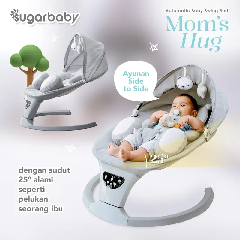 SUGARBABY MOM'S HUG BOUNCHER BABY / HUG ME AUTOMATIC SWING BED K SERIES / AYUNAN BAYI 2