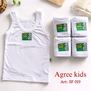 grosir 12pcs,6pcs,3pcs Singlet AGREE SF 019 S.M.L.XL / SINGLET BAYI & Singlet aNAK AGREE Katun