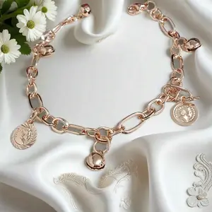 Gelang Tangan Rantai Permata Koin Kerincing Kilap Emas Aksesoris Perhiasan Fashion Wanita