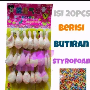 1 Lembar Balon Busa Transparan Isi 20 Pcs Harga Grosir / Balon Busa Transparan Perlembar