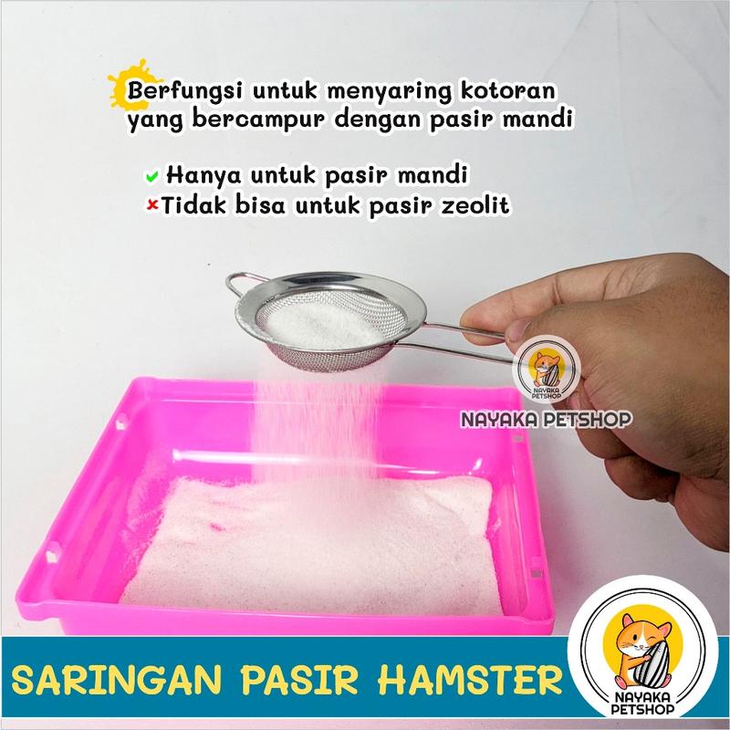 Product Introduction of Saringan Pasir Hamster Sekop Bathing Sand Mandi Serokan Pup Sendok Poop Ayakan Kotoran Hewan 24