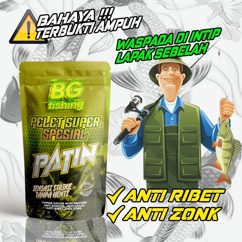 Pelet BG Fishing Pelet Super Spesial Racikan Aroma Amis, Minyak Ikan, Wangi, Udang Umpan Ikan Patin Kecil dan Besar