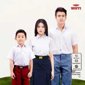 Seragam SD SMP SMA Woffi Kemeja Pendek Polos Putih
