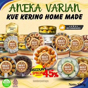 ANEKA KUE KERING FRESH OVEN HOMEMADE kemasan toples 250g KUE KERING Halal Best Seller Enak Lumer Cookies