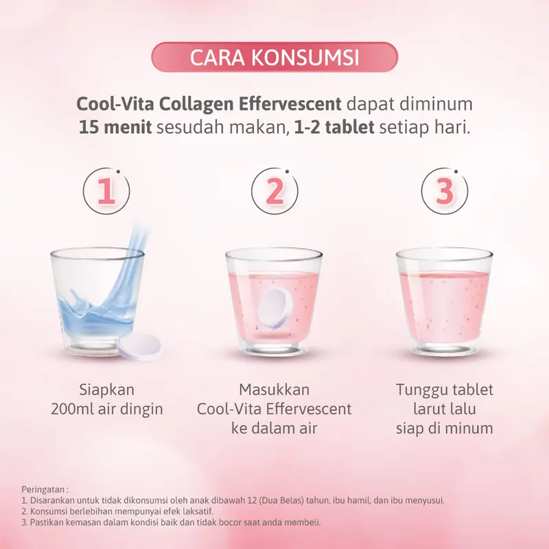 [IDS] Coolvita 4 Tube Collagen Effervescent (Total 80 Tablet) + 1 Pouch Fiber RTD - Minuman Larut Rasa Peach | Mengandung 500mg Fish Collagen dan 100mg Vit C per Tube | Membantu Menjaga Kesehatan Kulit 3