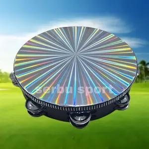 TAMBORIN HOLOGRAM 10 INCHI DOUBLE KRECEKAN 8 KERINCINGAN TAMBOURINE