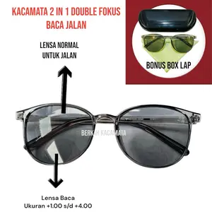 kacamata 2 in 1 Baca Jalan Kacamata Double Pria Wanita Kacamata Melihat Jauh Dekat Lebih Jelas GRATIS BOX LAP