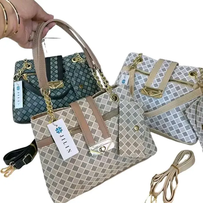 Tas Anita Dua Ruang  Ukuran 24x20cm dengan Kunci Putar - Tote Wanita