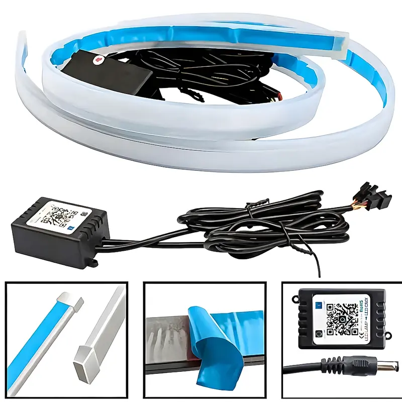 SKY Lampu Alis Led DRL Maxmoto Rgb Konek Aplikasi Android/Ios Welcome Light Sein Running Bluetooth App Controller 30cm 2