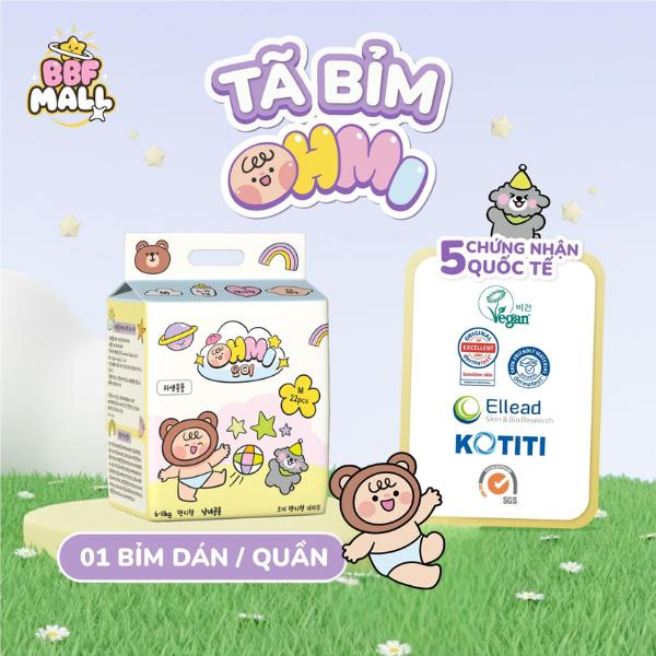 Bỉm OHMI Hàn Quốc – cao cấp, mỏng nhẹ, khô thoáng, an toàn da bé, đủ size