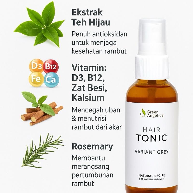 Hair Tonic Uban Green Angelica Menghitamkan Rambut Putih Nutrisi Rambut anti grey hair hitam extract Cat Dye Pria Pewarna 7