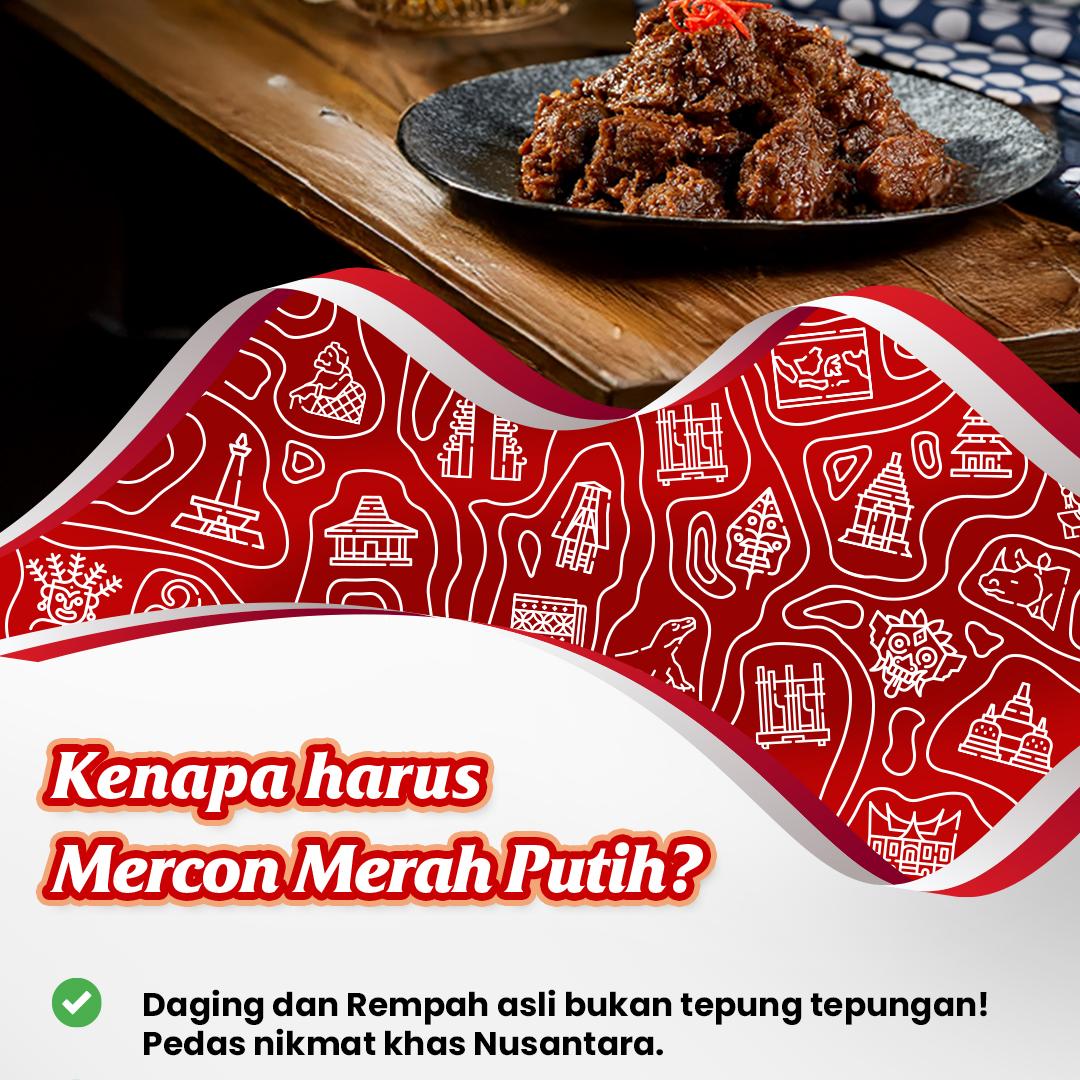 Mercon Merah Putih - 1 PACK RENDANG SAPI (150 GRAM) Daging Food Instan