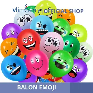 VLIMBERRY 100PCS ISi Balon Smile Mix Color / Balon Emoji Warna Warni
