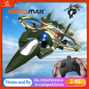 K500Max Fighter Jet Quadcopter Drone Stunt Light RC Airplane Four Channels Hovering High Altitude Rolling Special Effect