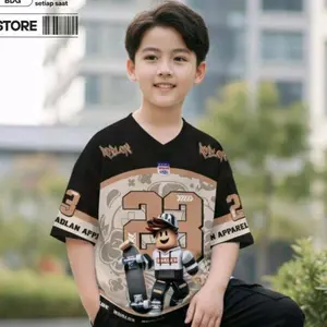 Adlan Jersey Anak Roblox Baju Atasan Anak Oversize Boxy Bahan Milano Tebal Lembut Series Number Unisex
