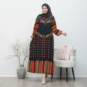 Gamis Set Hijab Terbaru New Motif Setorjoan Jumbo Ld120cm Wanita Panjang Rayon Muslim Rempel Nyaman Syari Setelan Dress