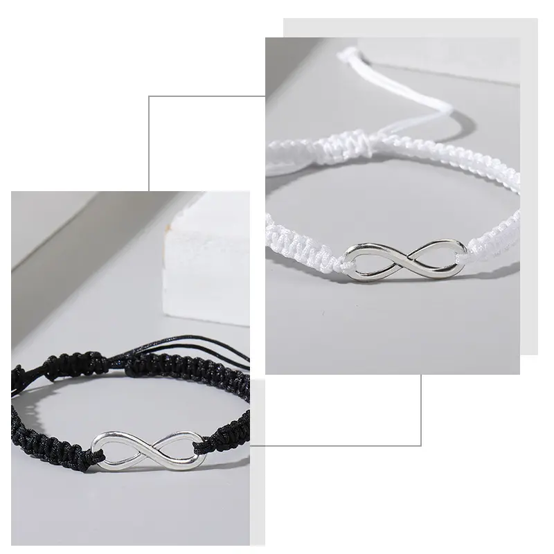 【lingerly】Gelang Tenun Pasangan Obsidian Rasa Desain Niche Temperamen Sederhana Tali Gelang Kristal Z