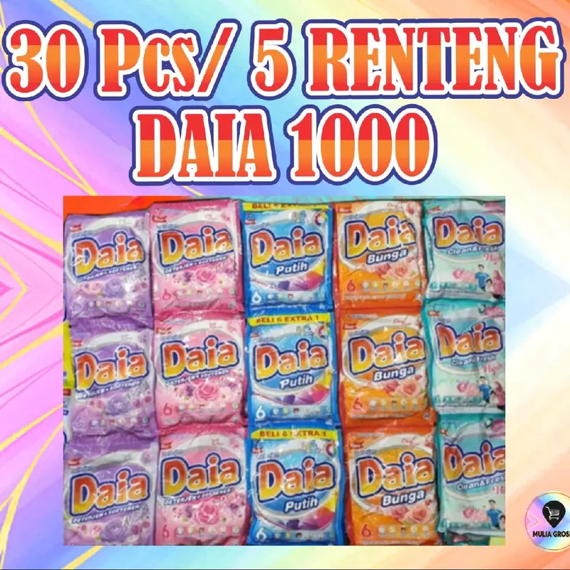 PAKET PROMO 30PCS / 5 RENTENG DETERGENT DAIA 40 gr 0