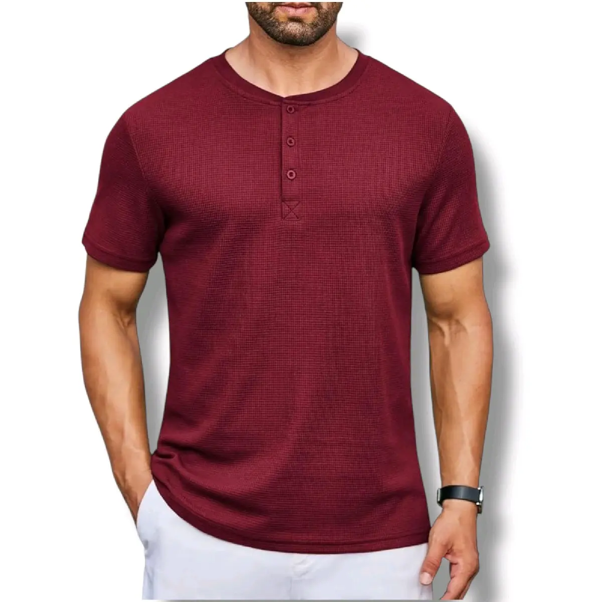 KAOS KANCING WAFFLE POLOS LANGAN PENDEK PRIA PREMIUM TERBARU Baju Unik