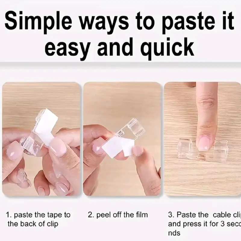 20PCS Klip Kabel Organizer Cable Tempel Dinding Meja Kursi Kayu Penjepit Kaber 4