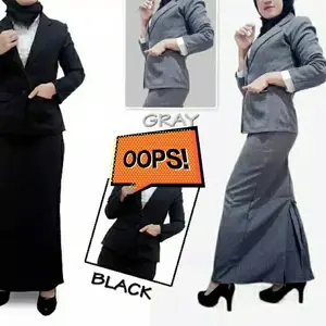 Setelan Blezer celana atau rok Muslim Wanita setelan blazer formal wanita setelan blazer rok panjang setelan sidang