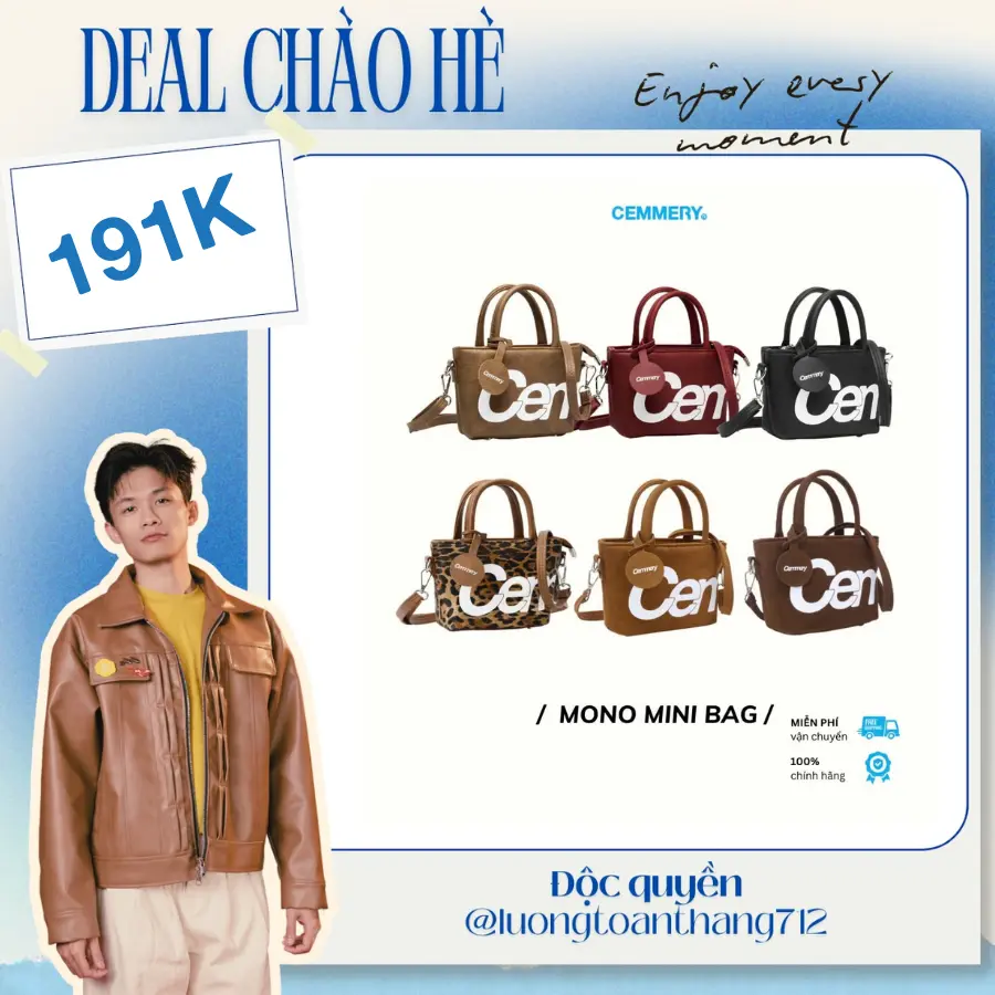 Túi Đeo Chéo Mono Cemmery Local Brand Size Mini Đựng Vừa Điện Thoại Da PVC 7 Màu