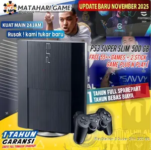 New PS3 1TB Super Slim SONY Asli | Free 90 Games |  1 Tahun Garansi - Full Games PlayStation 3