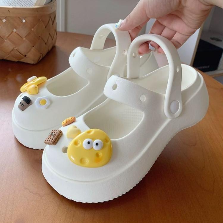 Komin Sendal Mary jane Sendal Wedges Sandal Baim Wanita DIY Terbaru Slip On Import Sendal Medis Anti Air Sandal Platform Anti Slip 1