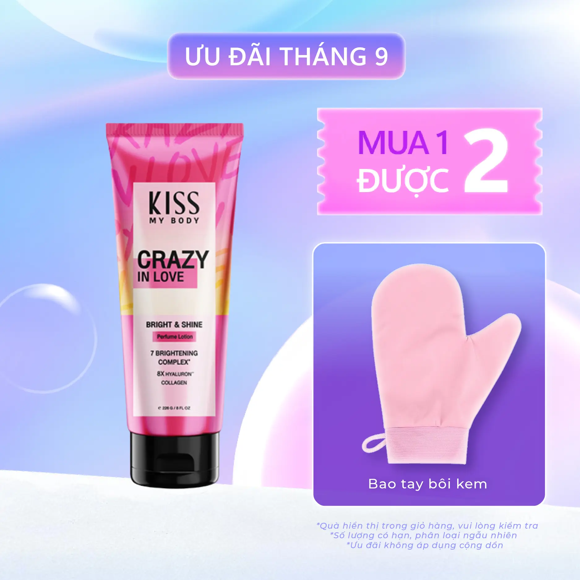Dưỡng Thể Hương Nước Hoa Kiss My Body Bright & Shine Perfume Lotion Crazy In Love 226g