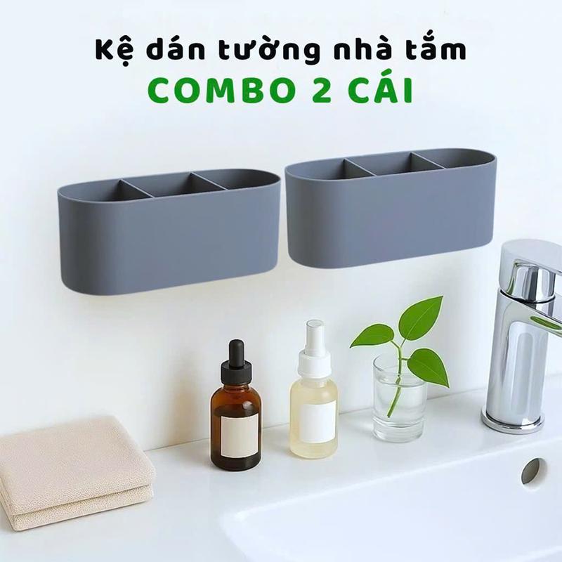 Kệ để bàn chải COMBO 2 CÁI đồ dùng cho phòng tắm hộp đựng bàn chải hộp đánh răng ke nha tam ke nha ve sinh khay đựng đồ trang điểm