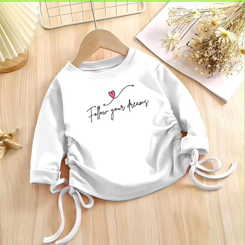 Kaos Anak Crop Usia 1 2 3 4 5 6 7 8 9 10 11 12 Tahun crop tangan panjang tali serut follow your dream 2