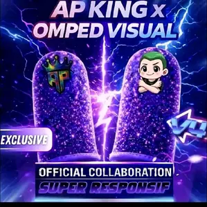 Sarung Jempol Ap king V4 X omped Visual Spesial Edition! Super Responsif, Anti Keringat,free 2 Sticker - untuk Gaming Game Free fire, Mobile Legends & Roblox